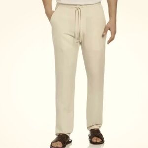 NWT Men’s Cubavera Beige Linen Blend Drawstring Pants Size Large Inseam 31”